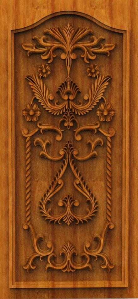 3D DOOR - OAK-21 Classical Floral Motif Decorative Carved Panel